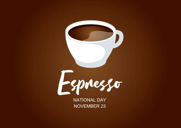 illustrazioni stock, clip art, cartoni animati e icone di tendenza di vettore della giornata nazionale dell'espresso - espresso