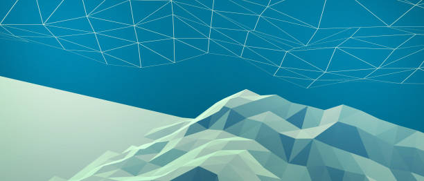 istock Abstract digital Waves  background Lowpoly Green with  banner Origami Paper style Concept and Geometric Shapes Technology Music style - 3d rendering 1285913806