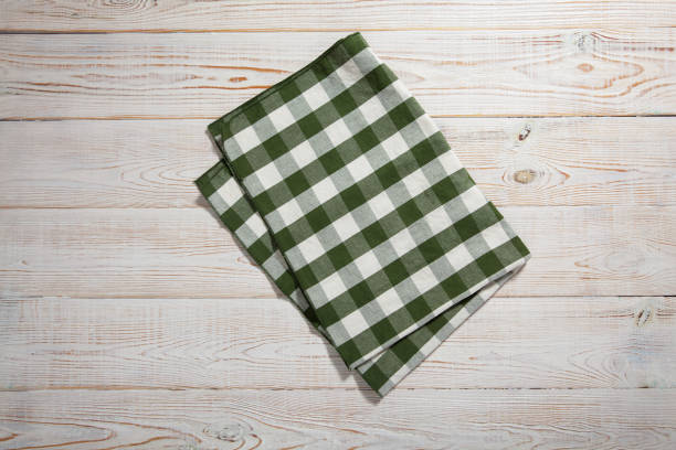 istock The background made from checkered napkin on wooden table 1285915215