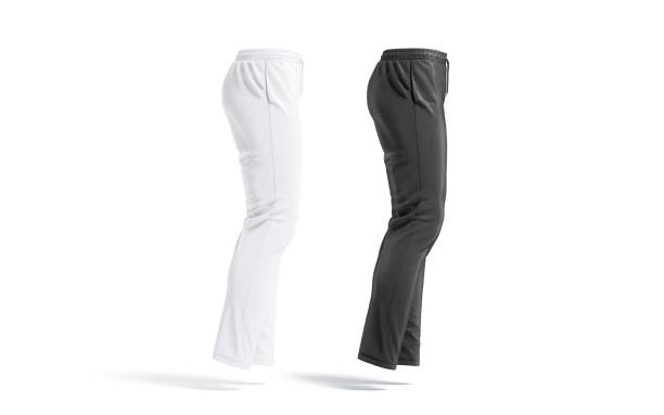 istock Blank black and white sport pants mock up, isolated 1285917883