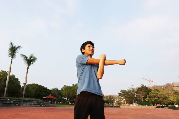 istock Asian man running in the park. 1285923478