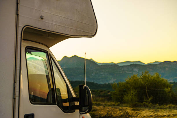 istock Rv camper camping on nature, Spain. 1285926664