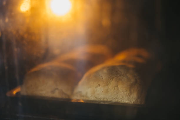Gourmet bread bun in the oven