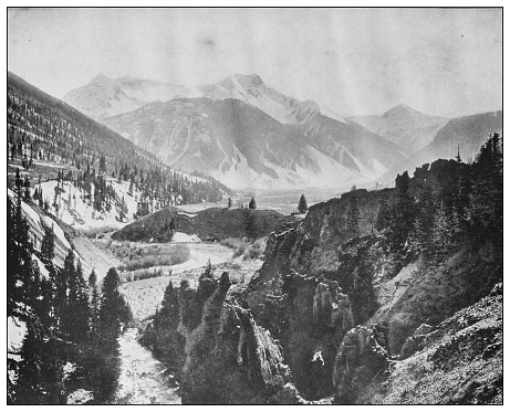 Antique black and white photo of the United States: Sultan Mountain, Baker's Park, Colorado