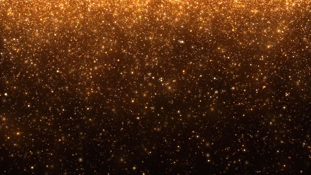 Glittering Gold Particles in Slow Motion - Glamour, Christmas, Celebration, Falling - Abstract Background Animation - Loopable