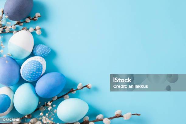 Colorful Background With Dyed Eggs Stock Photo - Download Image Now ...