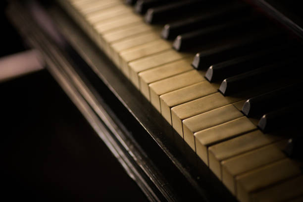 istock Old piano keyboard, with shallow depth of field 1285936549