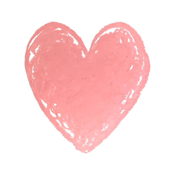 istock Illustration of heart shape drawn with pink colored chalk pastels 1285937676