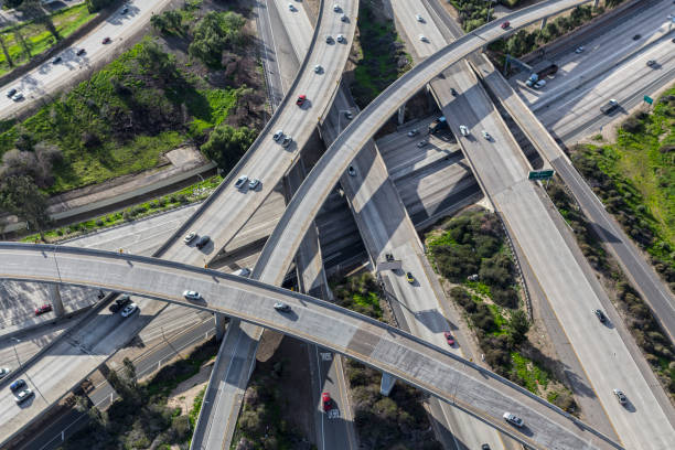 istock Freeway Interchange Aerial in Los Angeles 1285939336