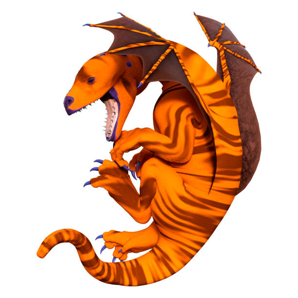 istock 3D illustration fantasy dragon on white 1285939338