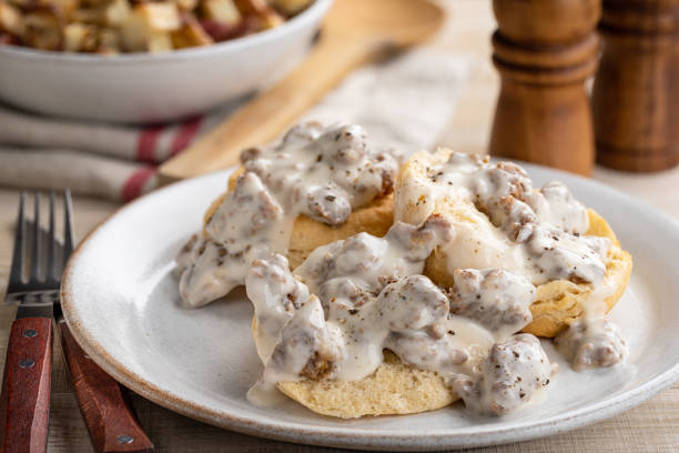 istock Biscuits and Creamy Sausage Gravy 1285940950