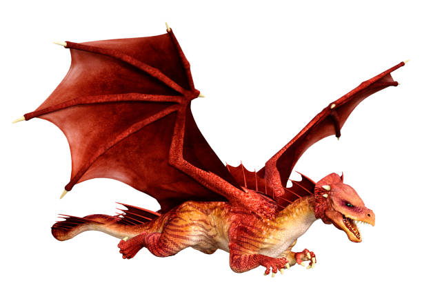 istock 3D illustration fantasy dragon on white 1285942092