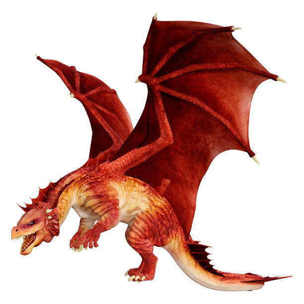 istock 3D illustration fantasy dragon on white 1285942104