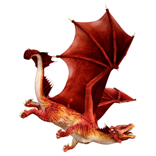 istock 3D illustration fantasy dragon on white 1285942119