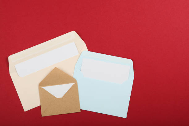 istock Paper color envelope for letters on a colored background in the air 1285943938