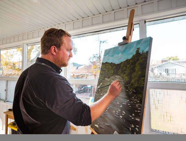 istock Man painting art in his studio 1285948961