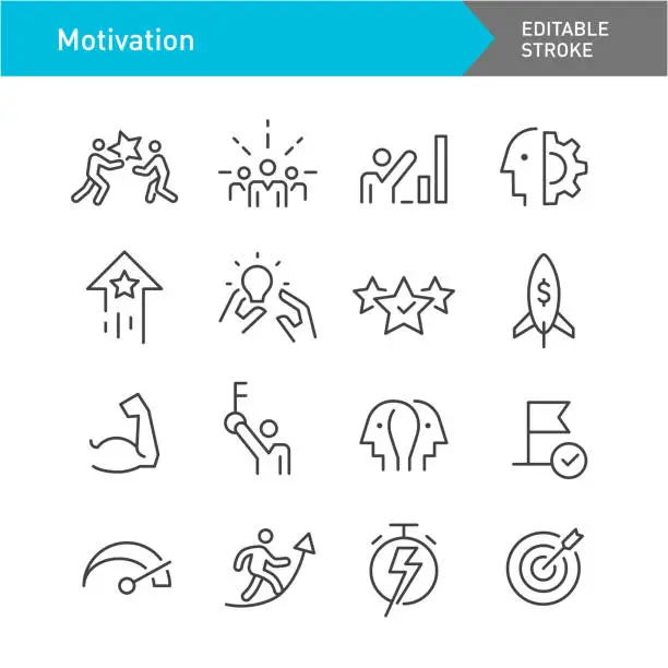 Vector illustration of Motivation Icons - Line Series - Editable Stroke