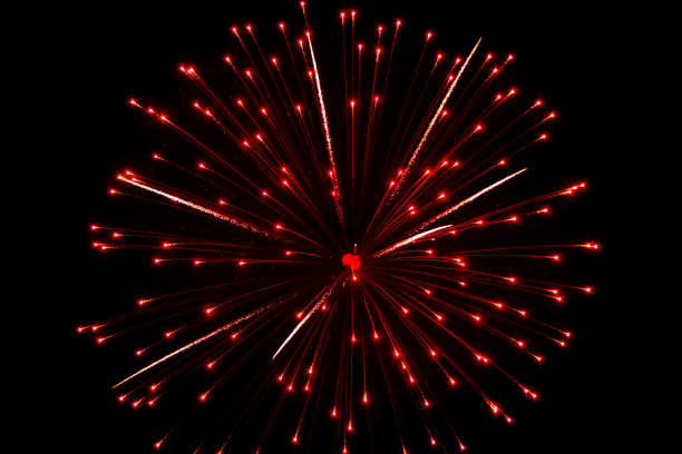 beautiful firework on night sky background stock photo
