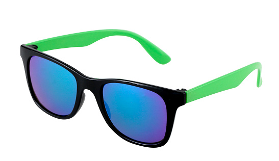 Photo of sports glasses, can also be used as sun glasses, these glasses are usually worn by cyclists. This photo has a white background