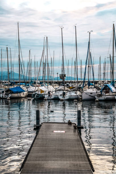 istock Tranquility On Lake Geneva Docks In Lausanne, Switzerland 1285959549