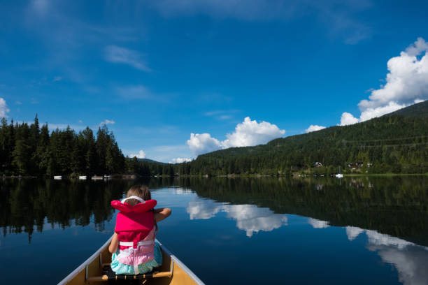 istock Child exploring nature in a canoe 1285959796