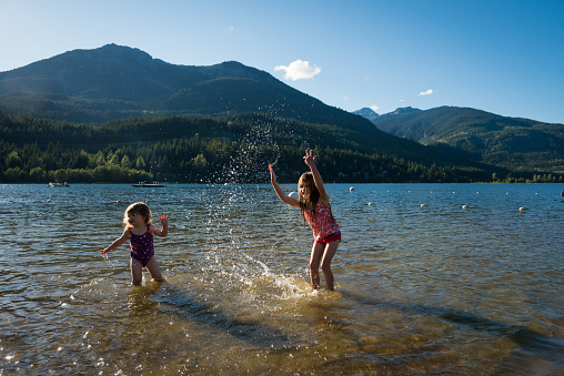 Beach at Lakeside Park on Alta Lake. Top travel destinations in Canada. A childhood spent in nature.