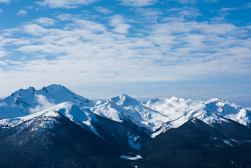 Whistler winterscape. Views from Whistler Mountain ski resort.