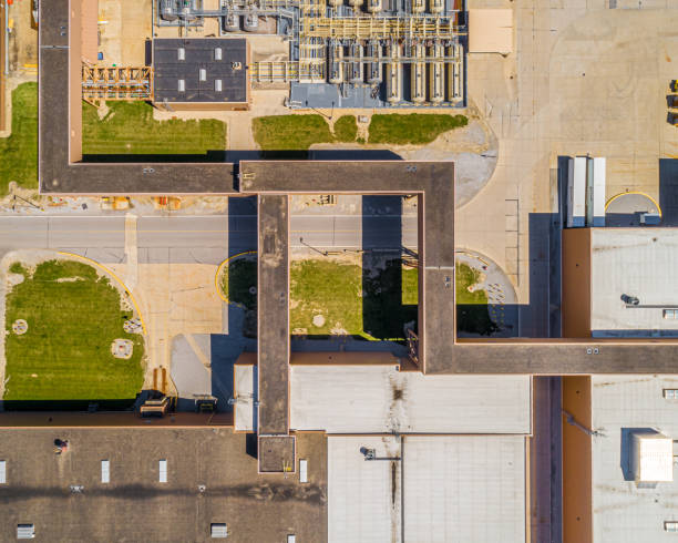 istock Aerial abstract view of industrial facility 1285963414