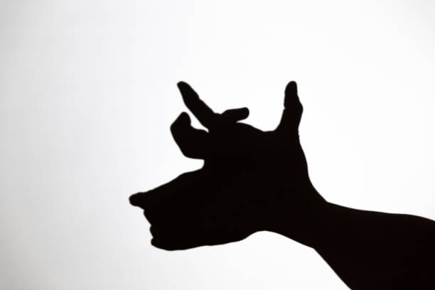 istock play shadow projected against a white background, rudolph reindeer 1285967487