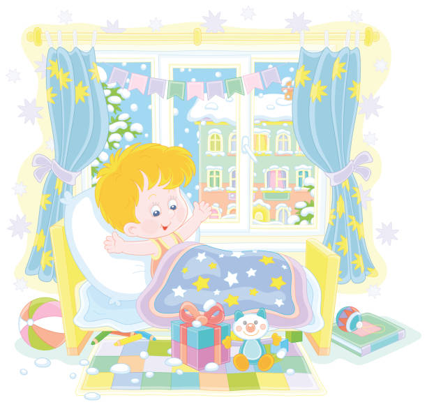 istock Happy boy with holiday gifts in a nursery 1285969245