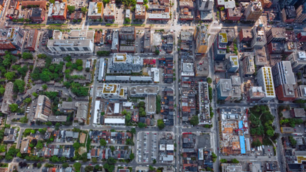 istock Overhead view of cityscape 1285969384