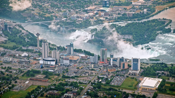 istock View of Niagara Falls with city 1285969444