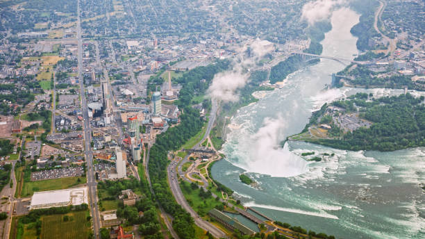 istock View of Niagara Falls with cityscape 1285969445