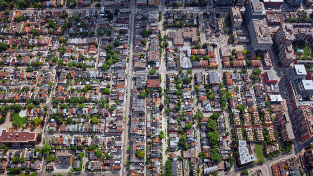 istock Overhead view of cityscape 1285969651