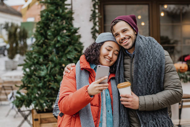 istock Young couple outdoors during holidays 1285973316