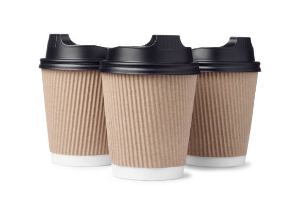 istock Takeaway paper coffee cups isolated on white. 1285974205