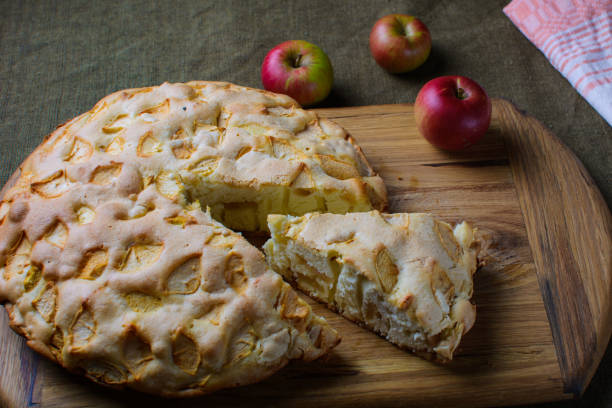 istock Traditional apple pie baked in a home oven. 1285979359