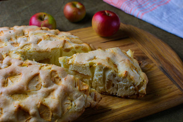 istock Traditional apple pie baked in a home oven. 1285979360
