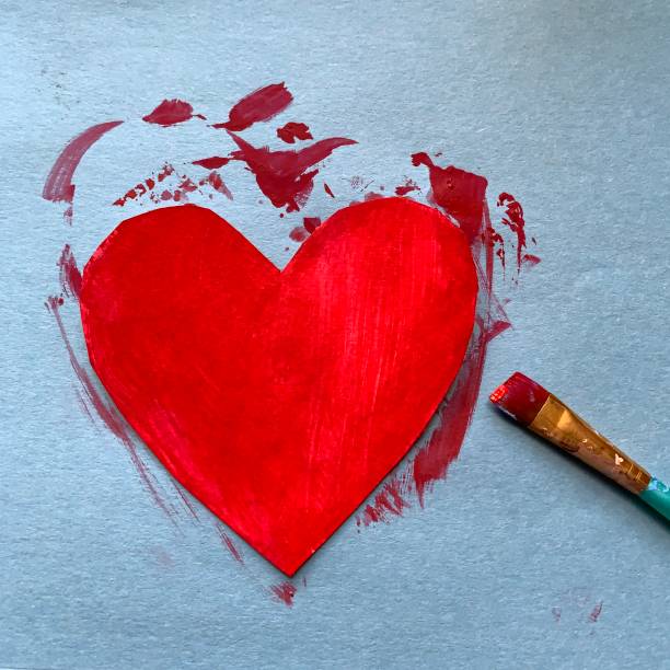 istock Messy painting of Red Valentine 1285987872
