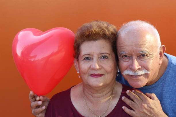 istock Senior couple during valentine´s day 1285988144