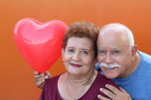 istock Senior couple during valentine´s day 1285988180
