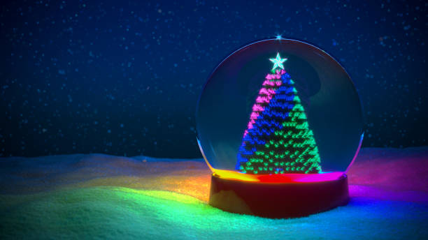 istock Snow Christmas with the RGB light LED 1285989183