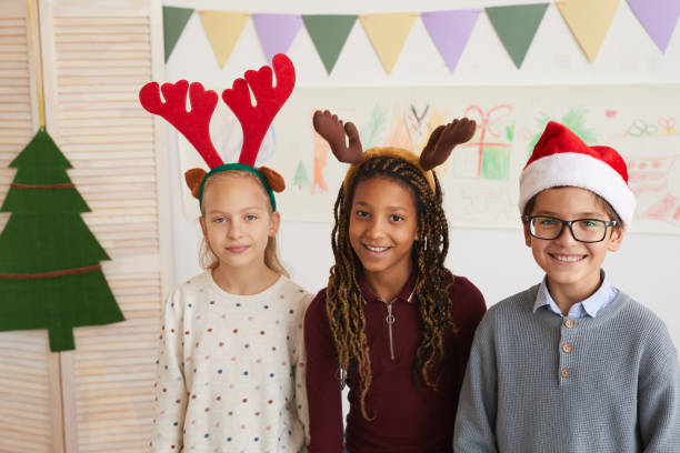 istock Happy Children Posing on Christmas 1285993410
