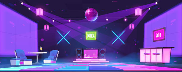 Nightclub With Bar Dj Console And Dance Floor Stock Illustration - Download  Image Now - Nightclub, Stage - Performance Space, DJ - iStock