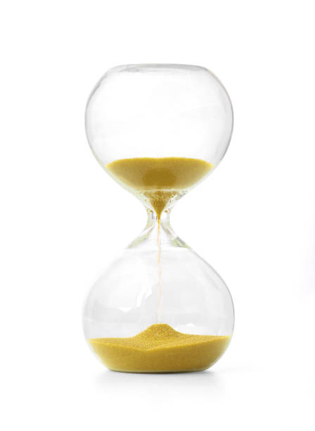 istock Beige hourglass on white background 1286000649