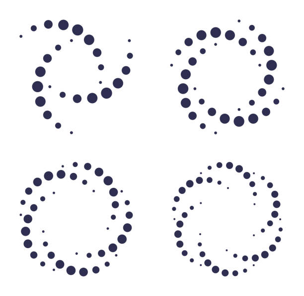 Spiral Design Elements Spiral dot design element symbols. nebula illustrations stock illustrations