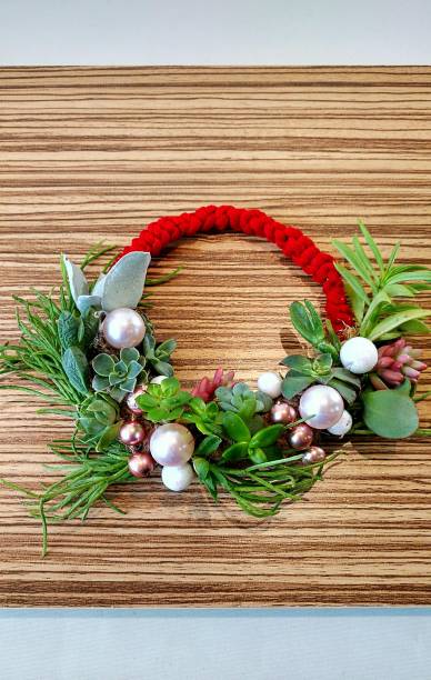 Decorative succulent Christmas wreath