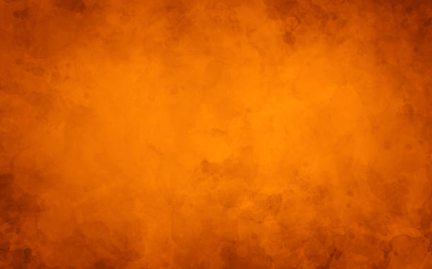 fondo de otoño naranja, textura de papel de acuarela antigua, ilustración de grunge vintage de mármol pintado para halloween y otoño - amarillo color fotos fotografías e imágenes de stock