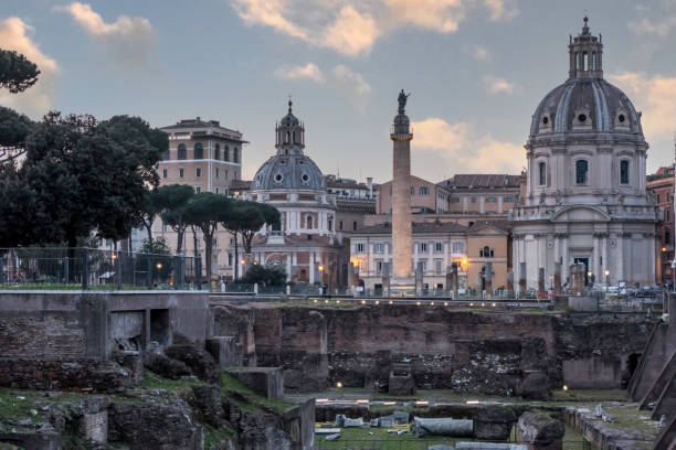 istock The Roman Forum in Rome at sunset 1286002301