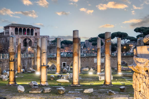 istock The Roman Forum in Rome at sunset 1286003154